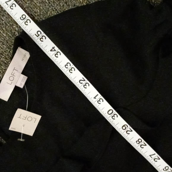 🆕️ 🖤LOFT🖤 - Black L/S Dress w/Sheer Polka Dot Ruffle Detail - Picture 16 of 16